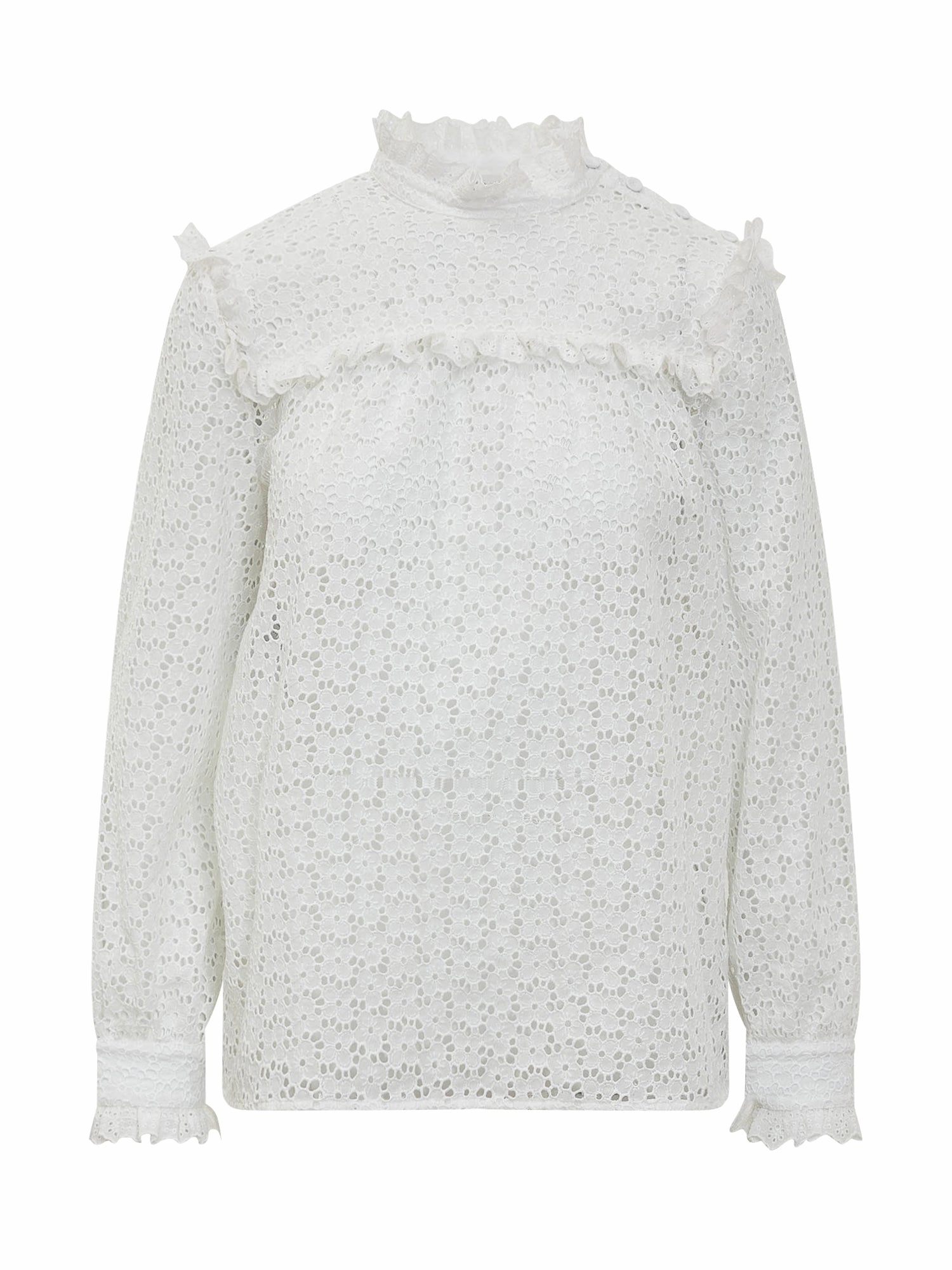 Philosophy Di Lorenzo Serafini Floral Broderie Anglaise High-Neck Blouse