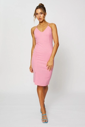 Pink Bodycon Dress Midi