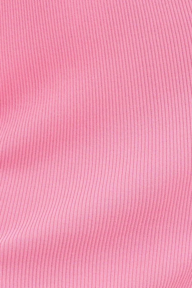Pink Knit Skirt Midi Side Split