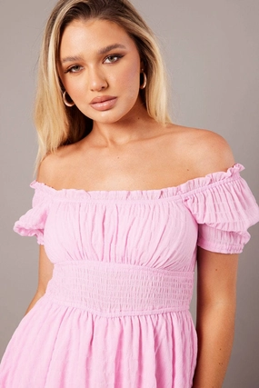 Pink Ruffle Playsuit Short Sleeve