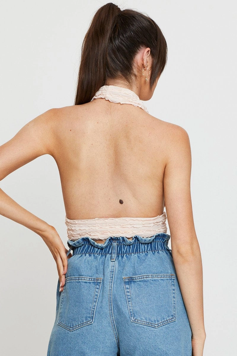 Pink Top Halter Neck