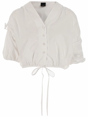 Pinko Strap Detailed Cropped Blouse