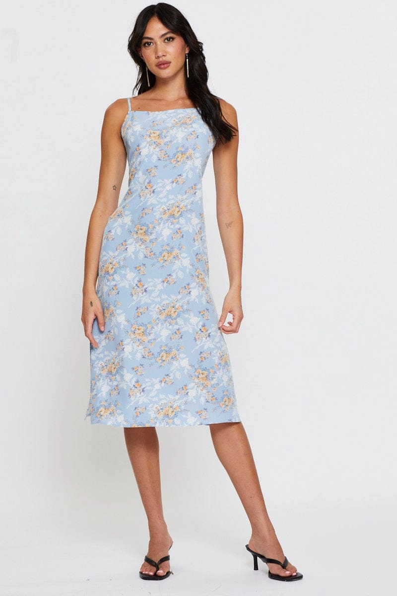 Print Midi Dress Sleeveless