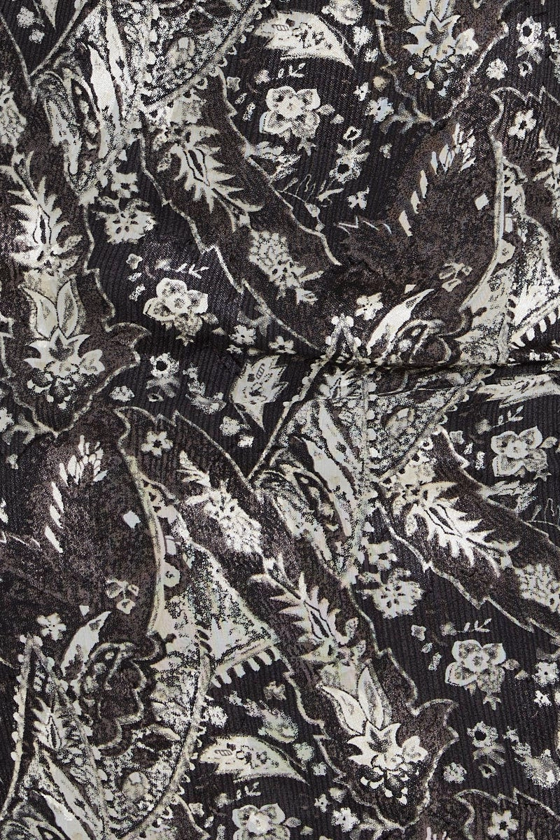 Print Mini Dress Cowl Neck