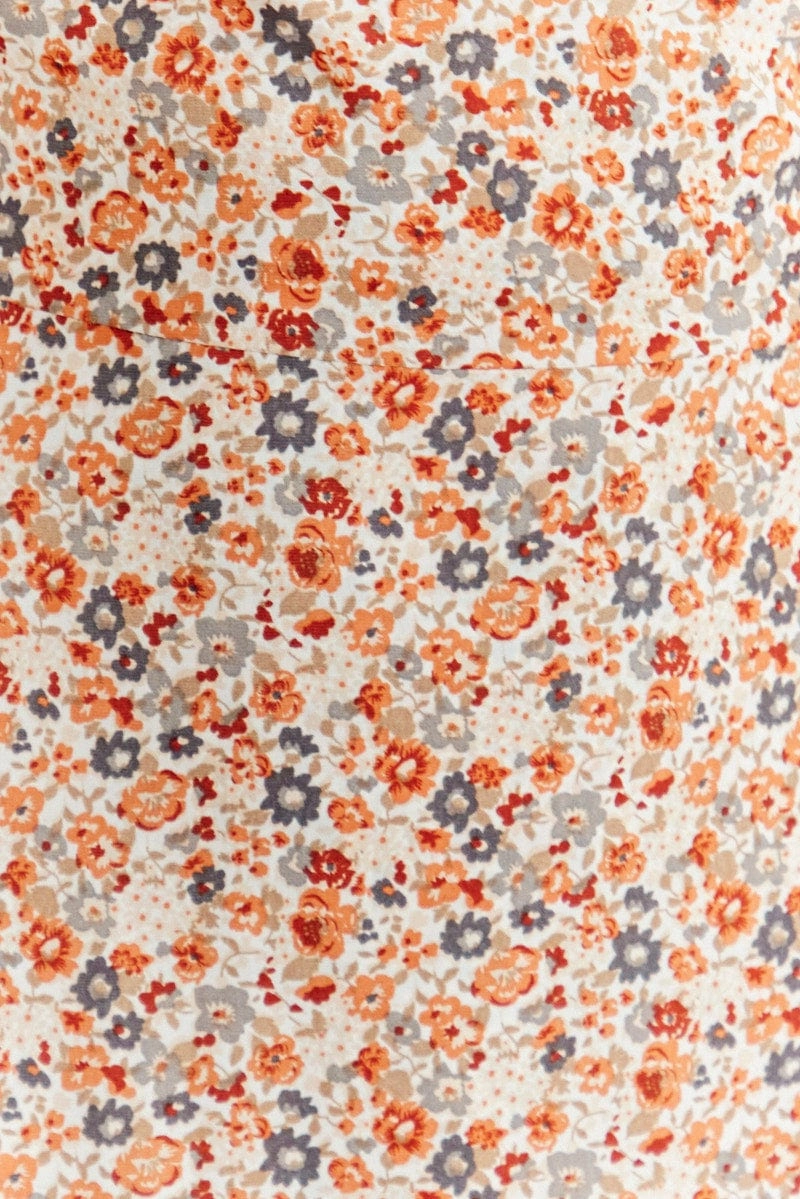 Print Mini Dress Short Sleeve V Neck