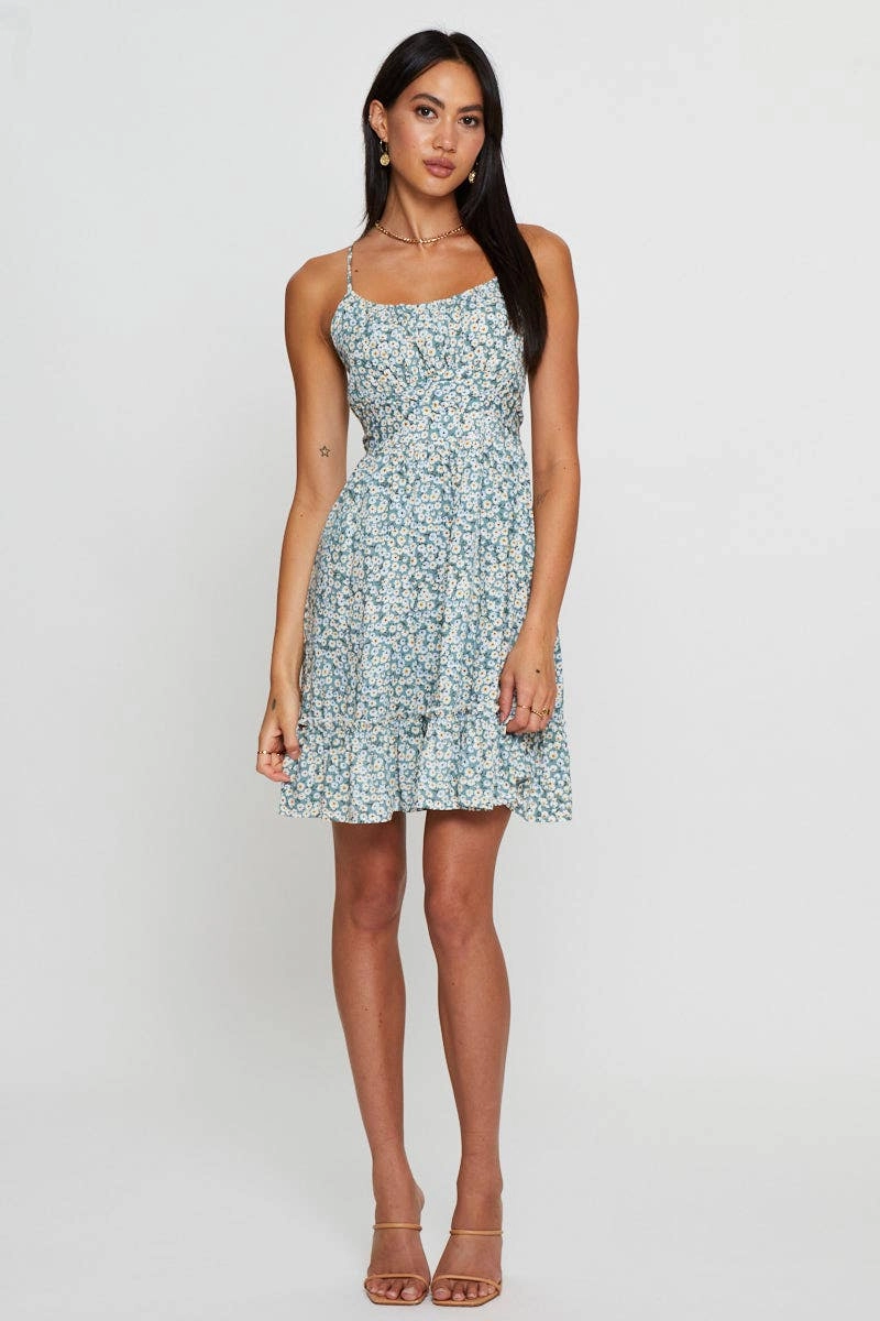 Print Mini Dress Sleeveless