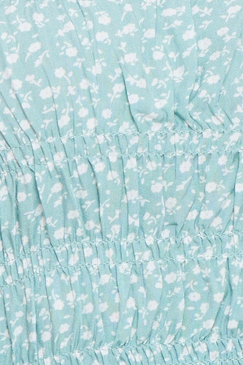 Print Peplum Top Short Sleeve Crop