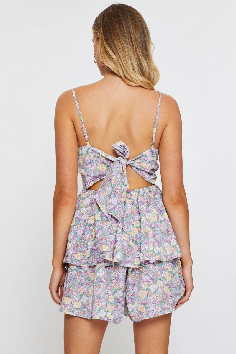 Print Playsuit Sleeveless