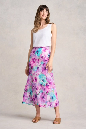 Printed Midi Skirt - Janes Bouquet