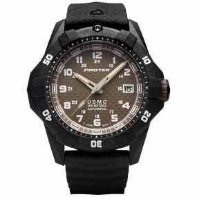ProTek Men's Watch - USMC Series Automatic Brown Dial Genuine Rubber Strap | 1216