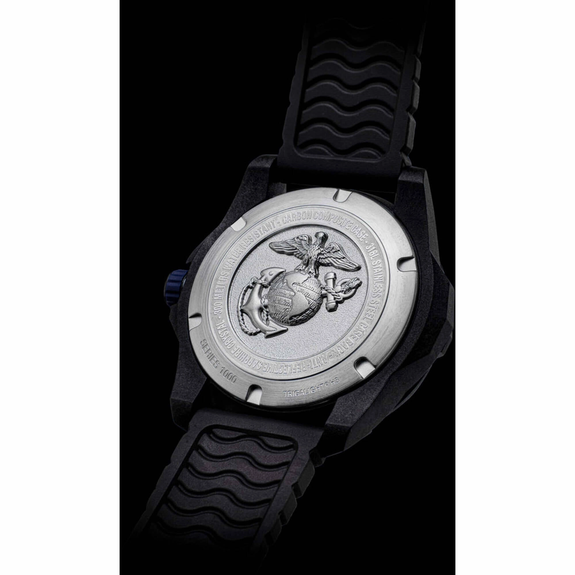 ProTek Men's Watch - USMC Series Quartz Green Genuine Rubber Strap Date Dive | 1015G