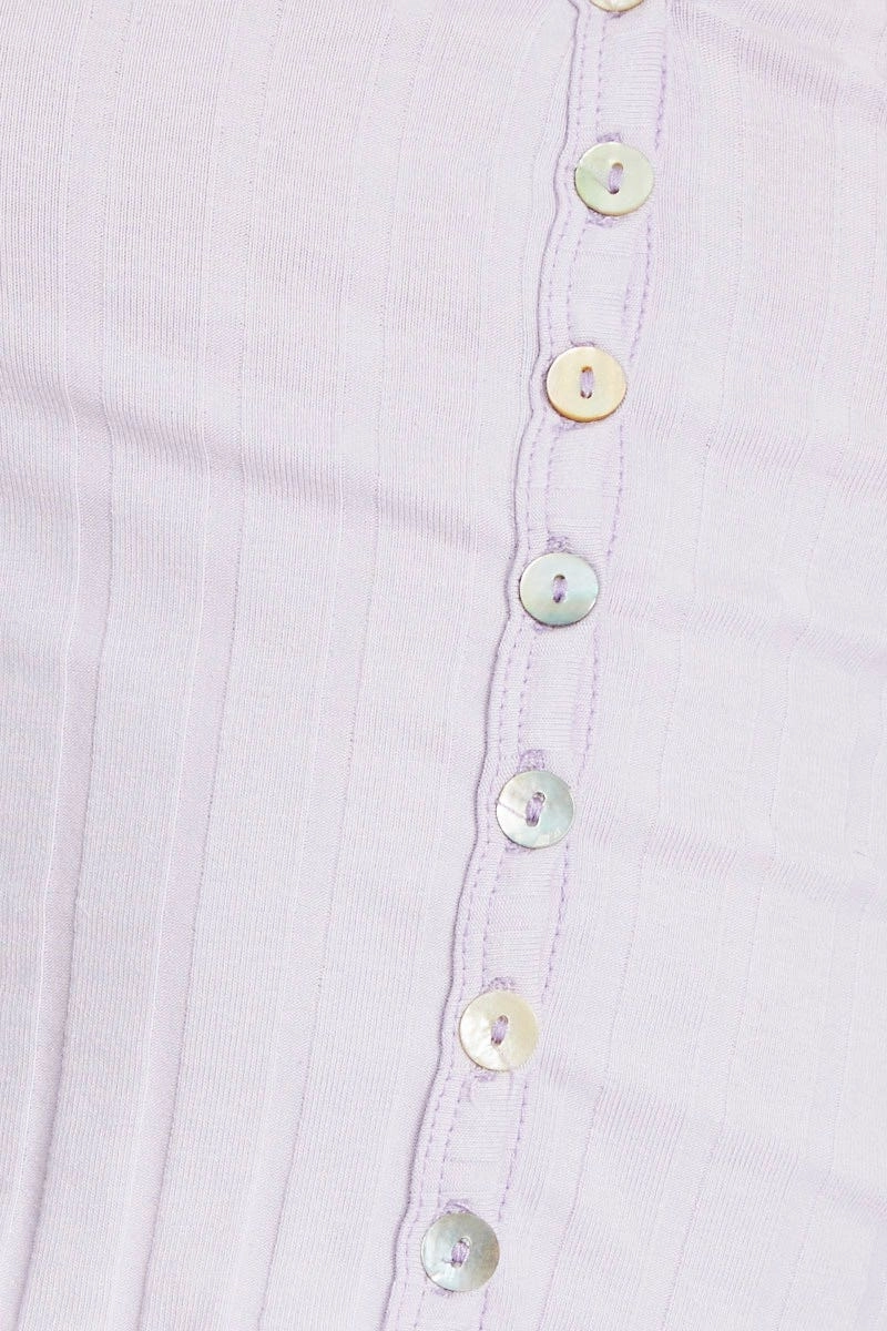 Purple Button Front Top