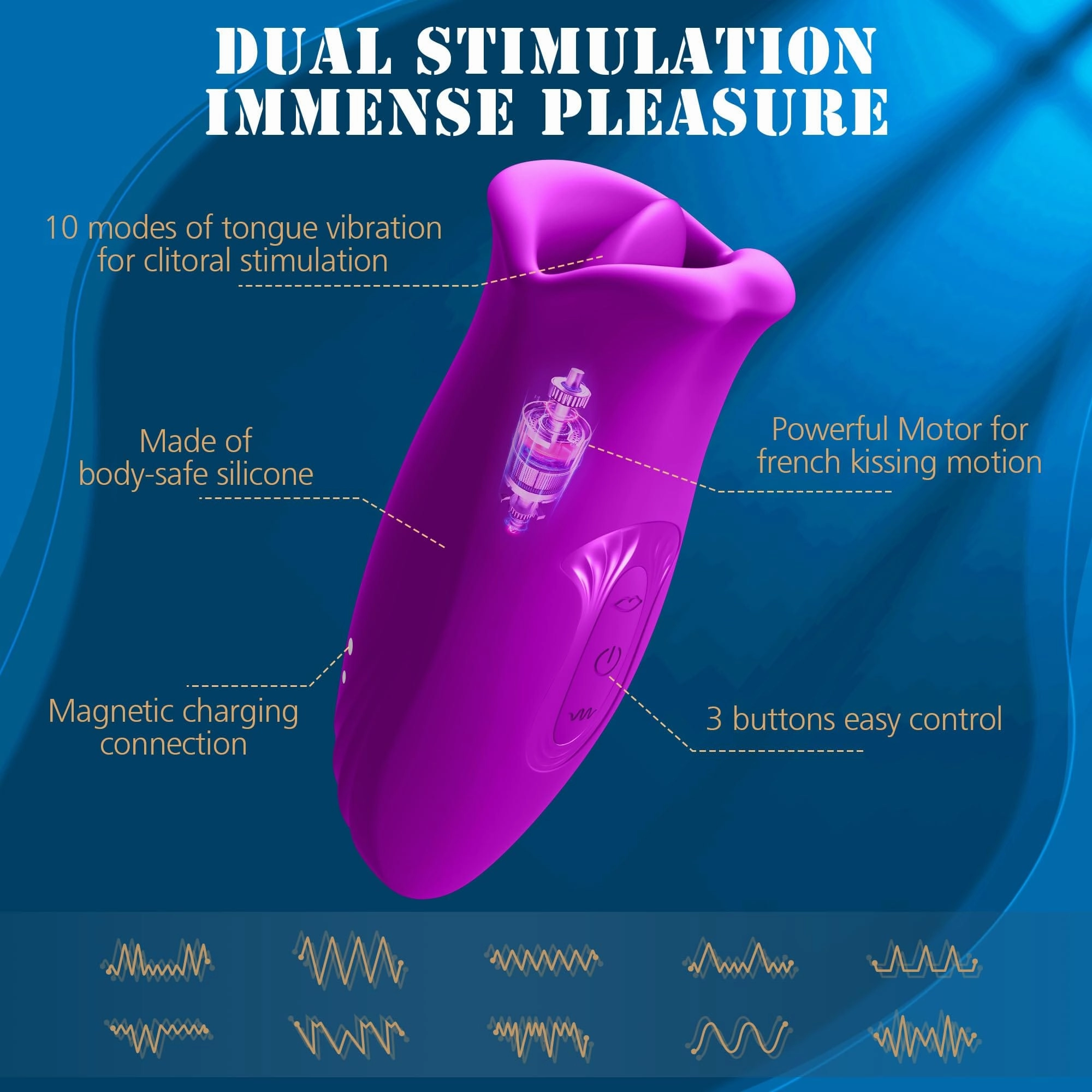 Rose Muncher 10 Biting & 10 Vibrating Modes Stimulate Nipple Clitoral Women Vibrator