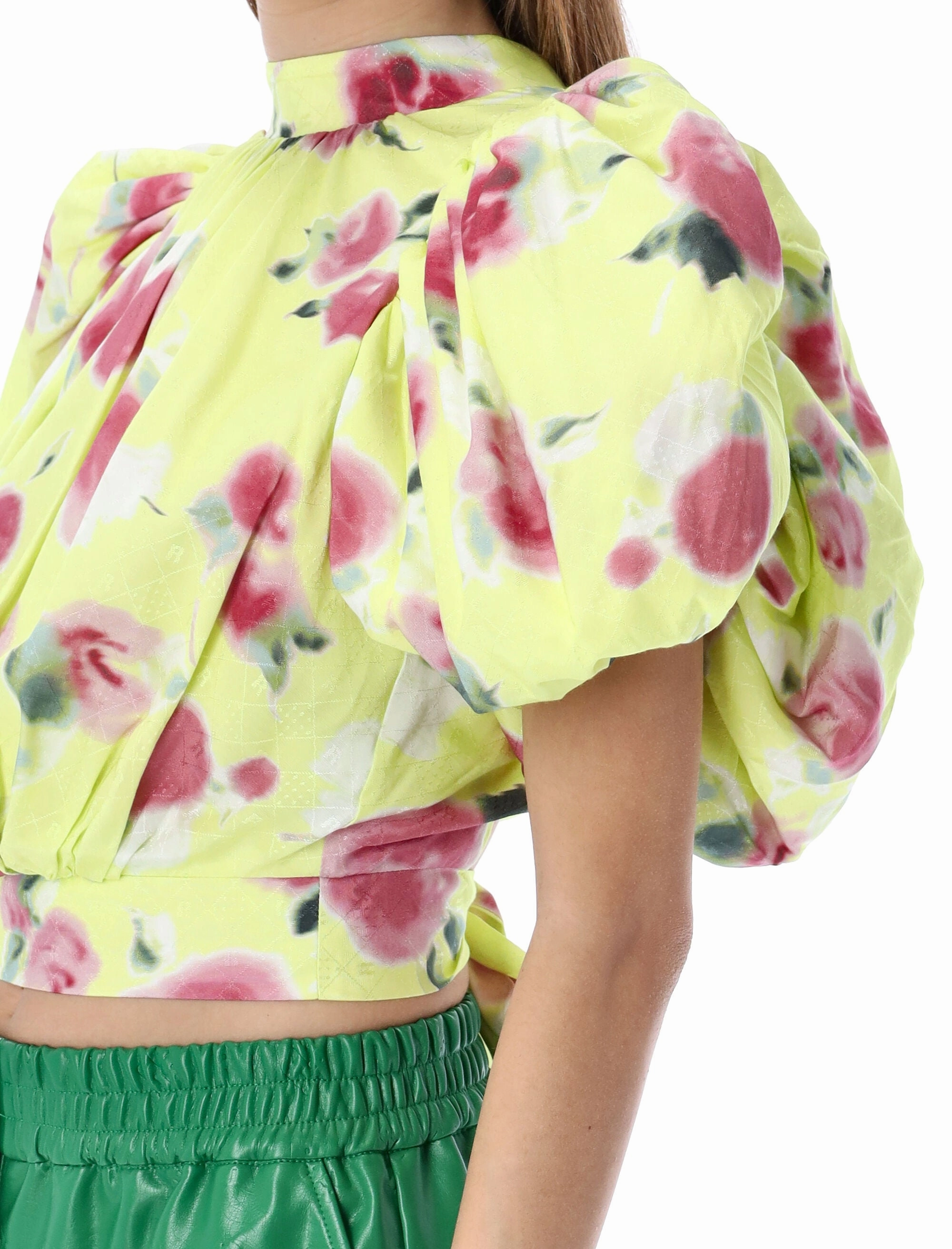 ROTATE Open-Back Round Neck Blouse