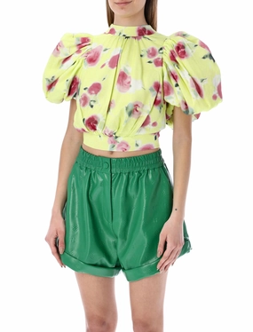 ROTATE Open-Back Round Neck Blouse