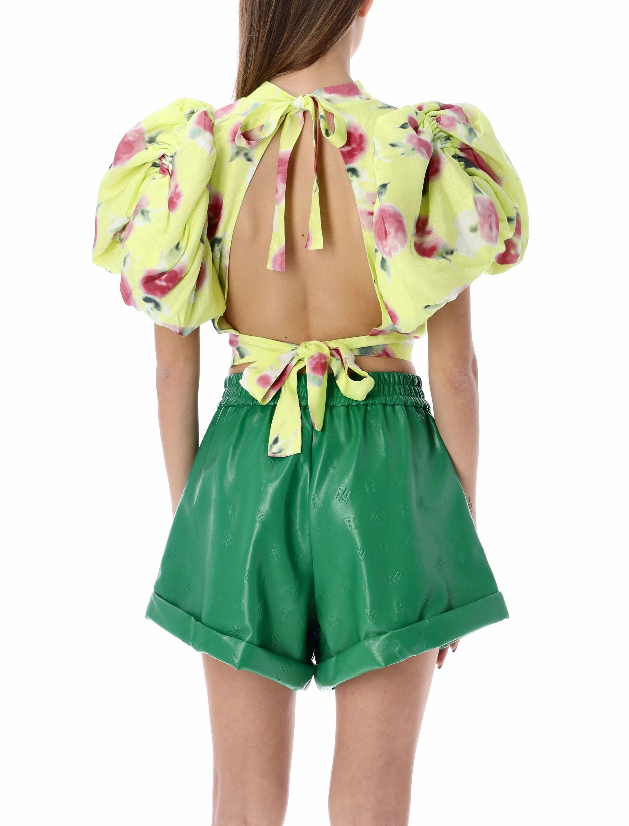 ROTATE Open-Back Round Neck Blouse