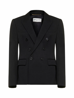 Saint Laurent Double-Breasted Long-Sleeved Blazer