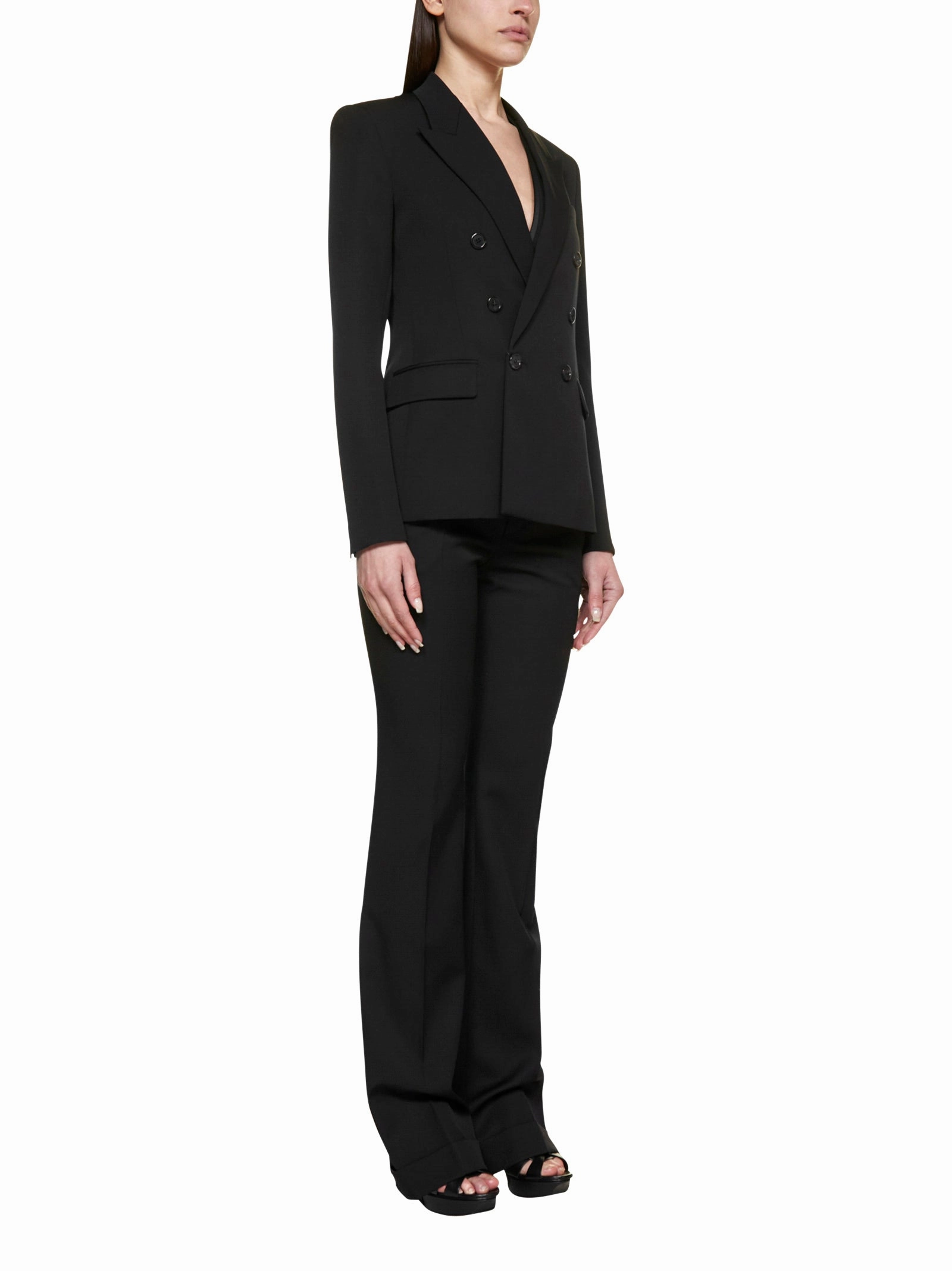 Saint Laurent Double-Breasted Long-Sleeved Blazer