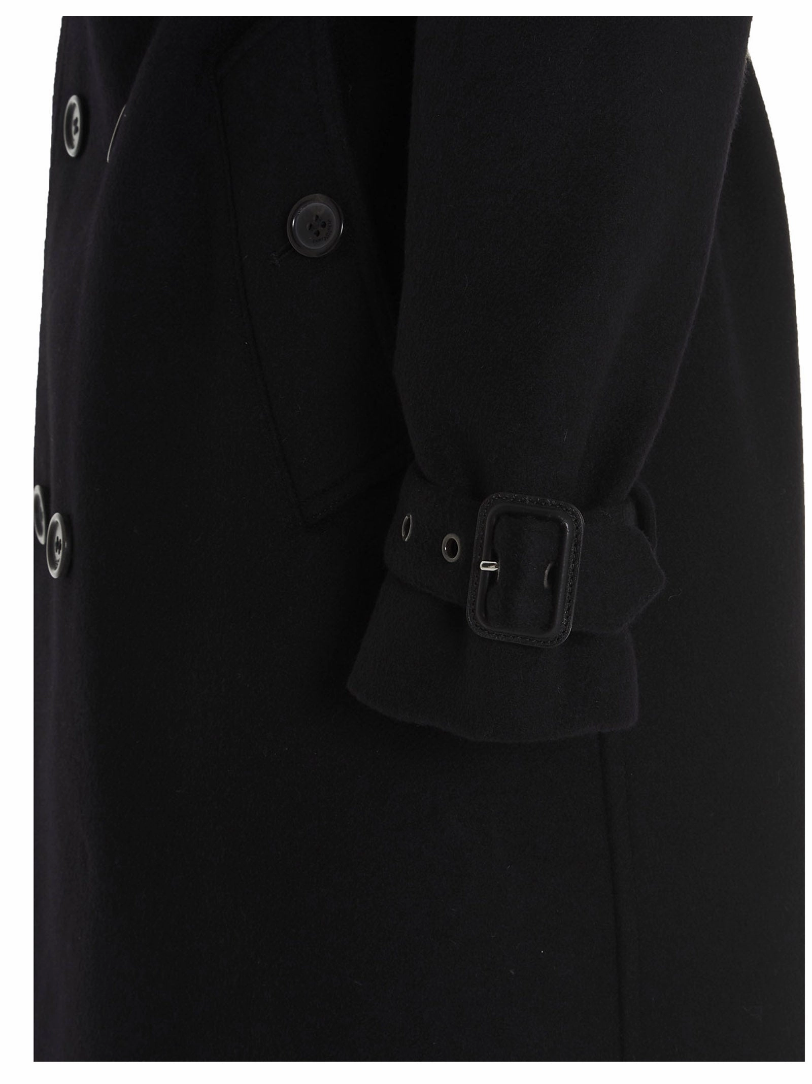 Saint Laurent Double-Breasted Long-Sleeved Coat