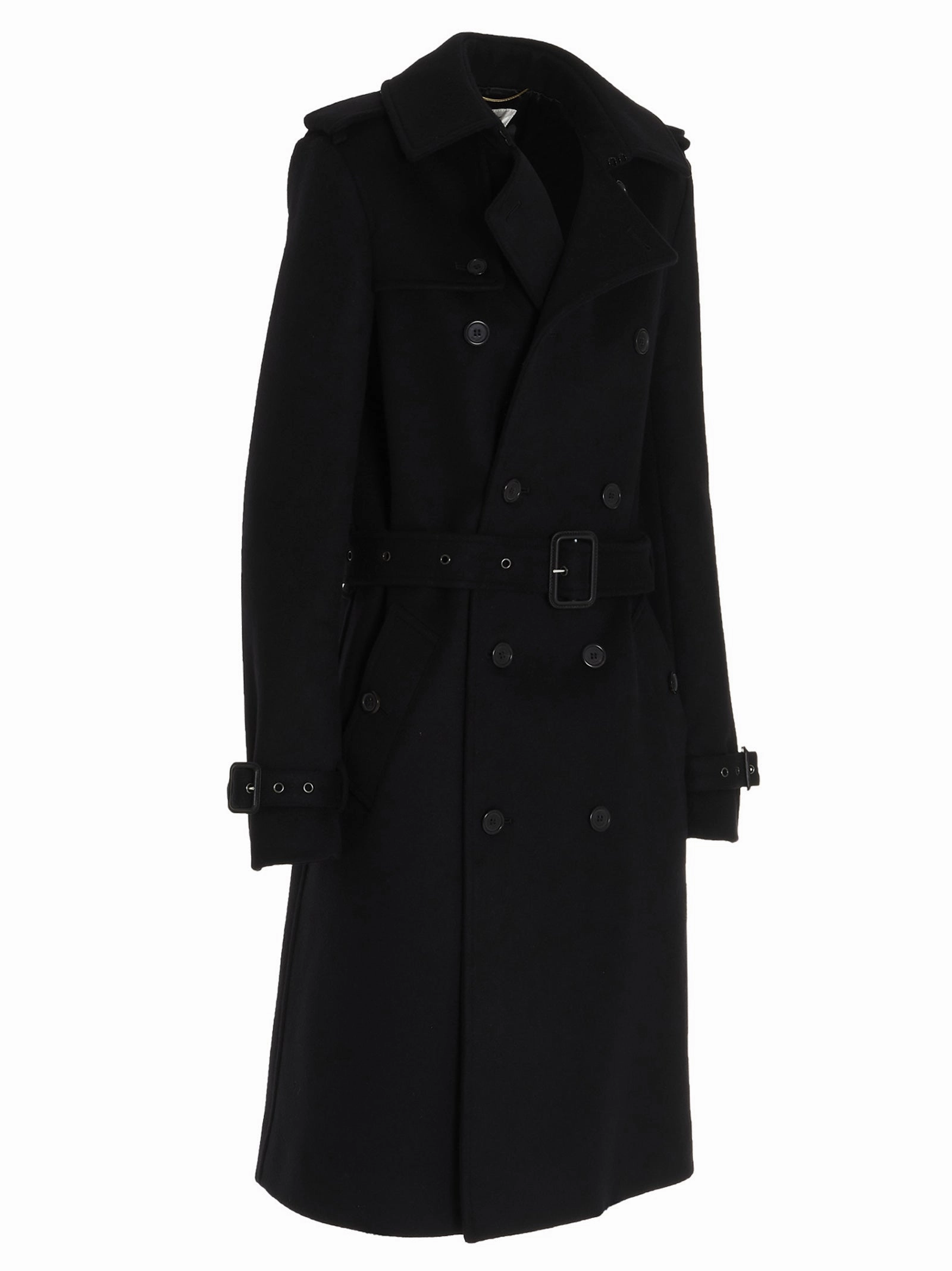 Saint Laurent Double-Breasted Long-Sleeved Coat
