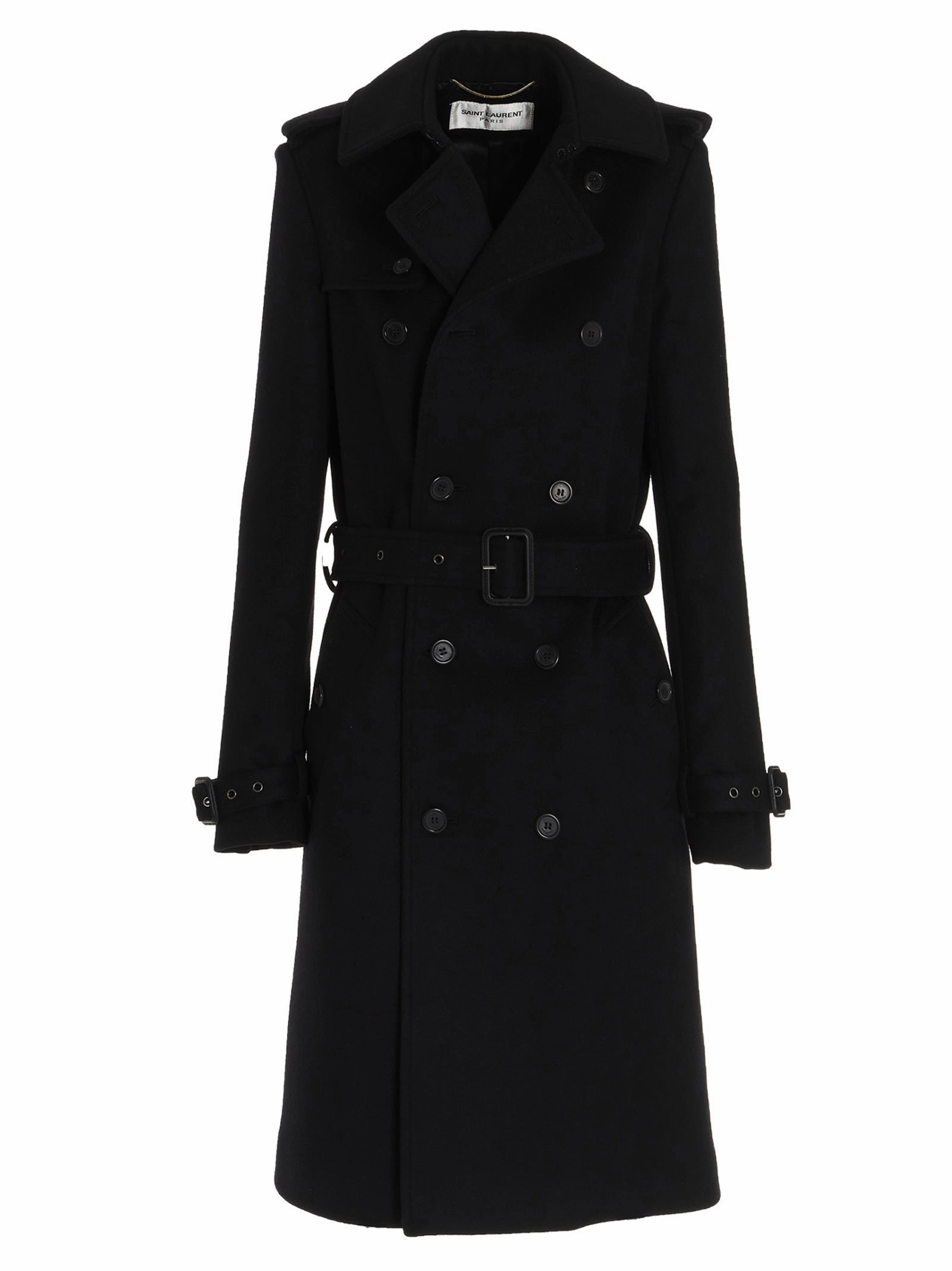 Saint Laurent Double-Breasted Long-Sleeved Coat
