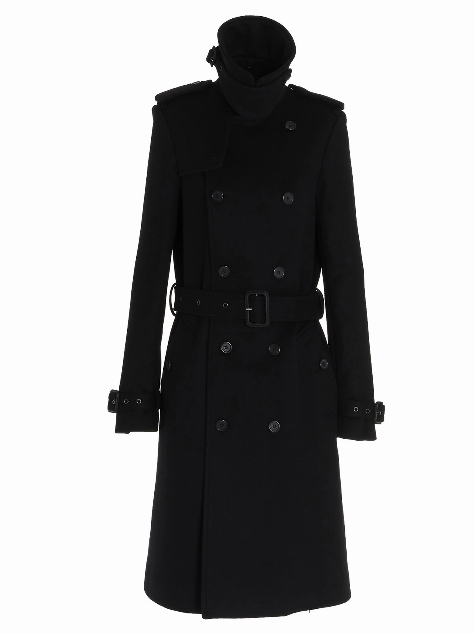 Saint Laurent Double-Breasted Long-Sleeved Coat