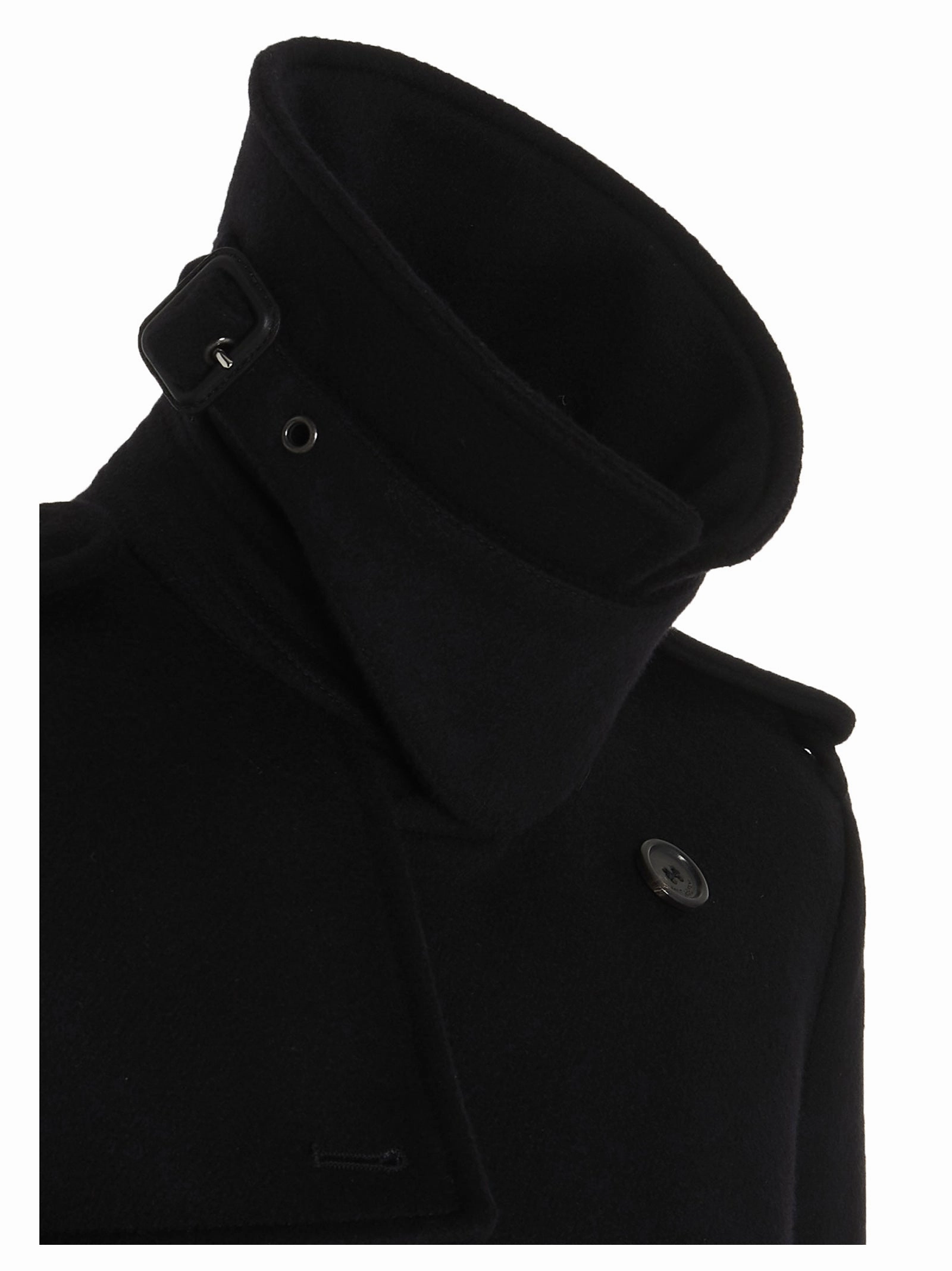 Saint Laurent Double-Breasted Long-Sleeved Coat