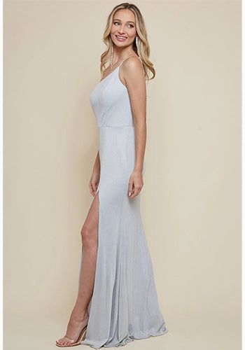 Silvia One Shoulder Dress in Silver