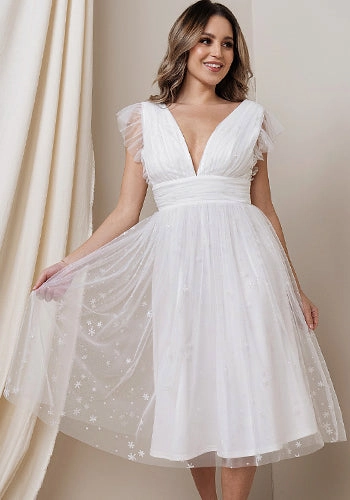 Stella Midi Dress in White