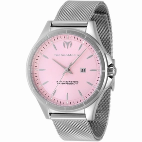 Technomarine Women's Watch - MoonSun Quartz Pink Dial Mesh Bracelet | TM-822034