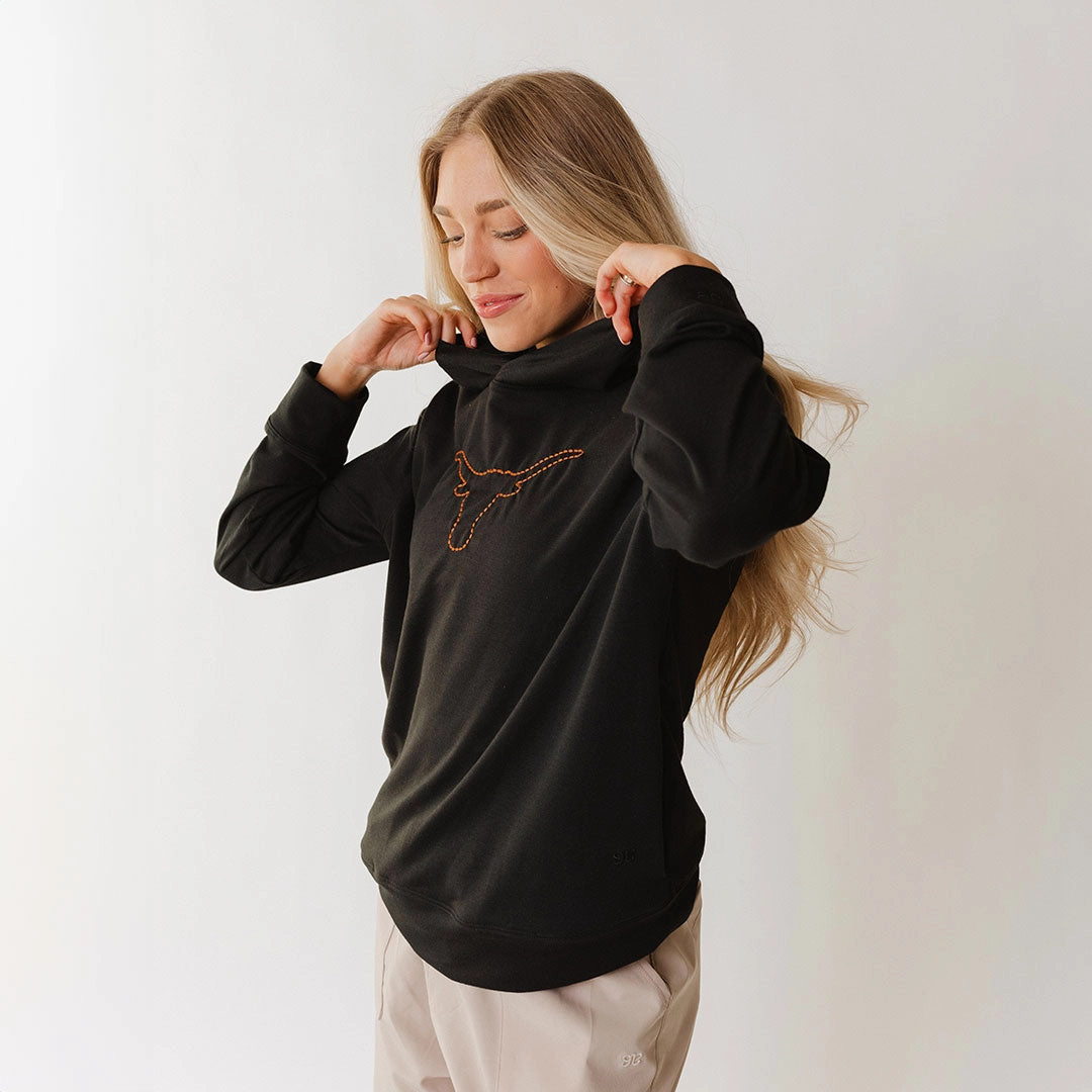 Texas Embroidered City Pullover, Black