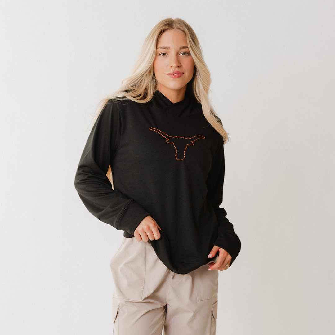 Texas Embroidered City Pullover, Black
