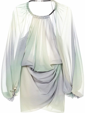 The Attico Long-Sleeved Draped Dress