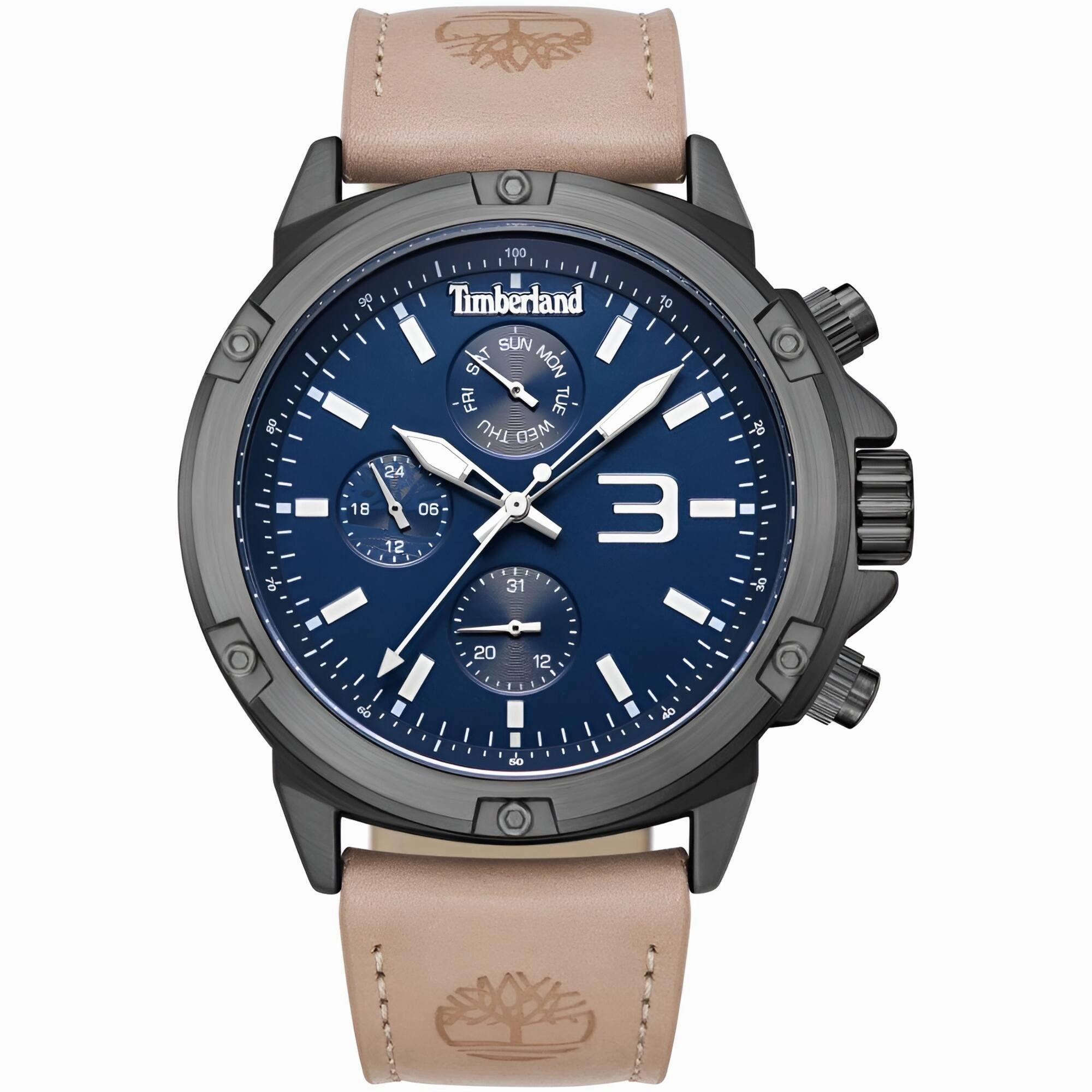 Timberland Men's Watch - Dress Sport Light Brown Leather Strap Quartz | TDWGF9002902