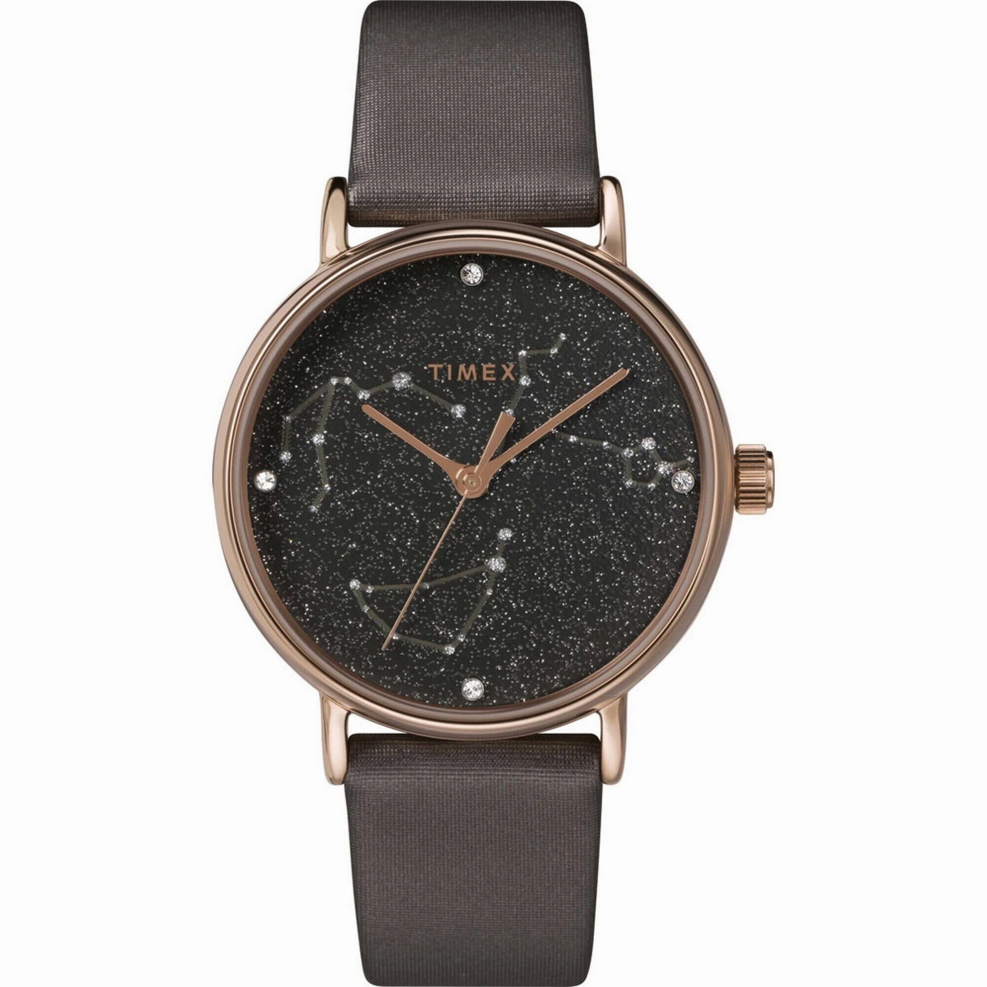 Timex Women's Watch - Celestial Opulence Quartz Brown Crystal Dial Strap | TW2T87700