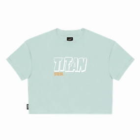 Titan Hoops Talk Women's Cropped Tee - Summer Blue