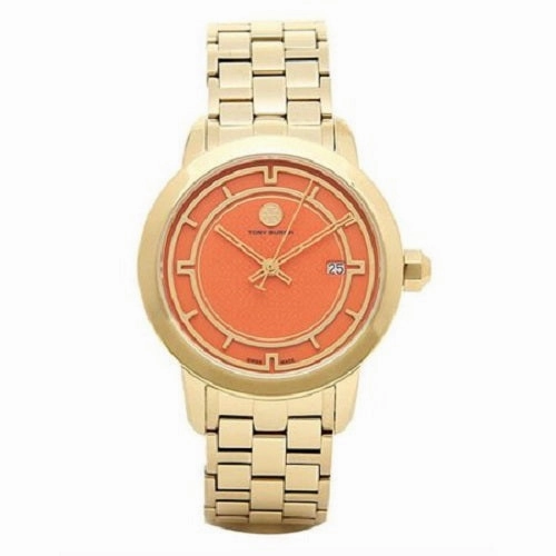 Tory Burch TRB1006 Women's Orange Dial Stainless Steel Swiss Watch