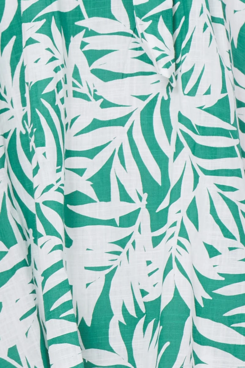 Trop Print Wrap Dress Short Sleeve Maxi