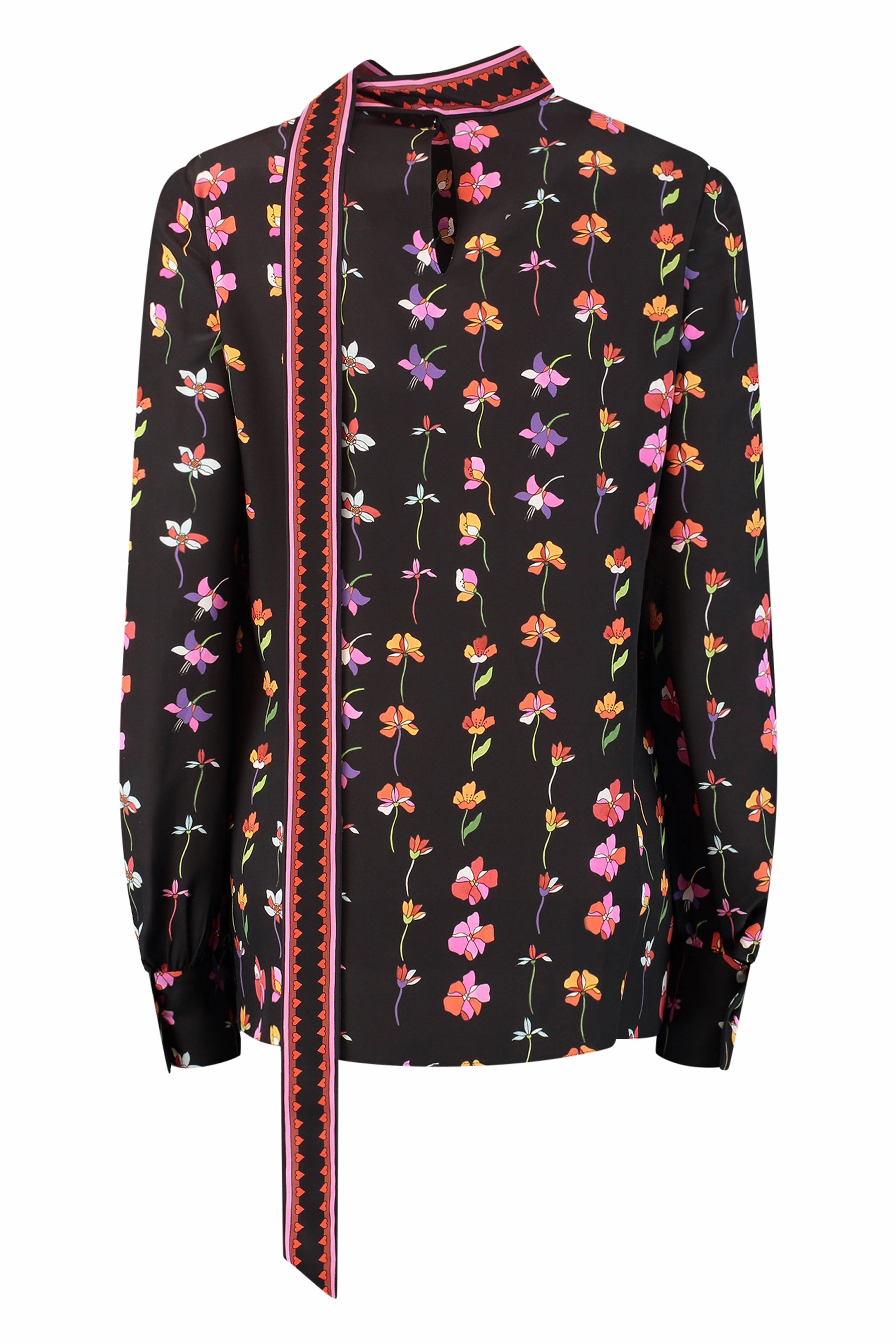 Valentino Floral Printed Long-Sleeved Blouse