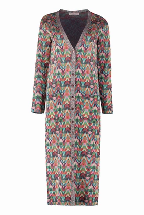 Valentino Jacquard Long-Sleeved V-Neck Cardigan