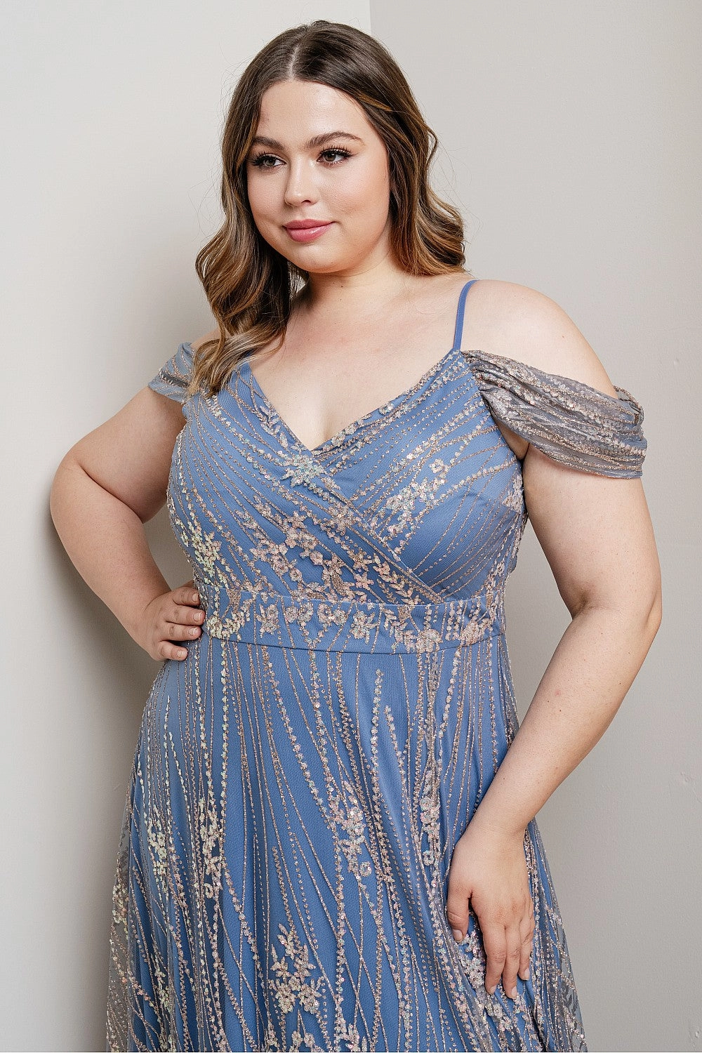 Vanessa Dress in Blue - Plus