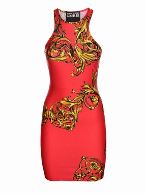 Versace Jeans Couture Baroque Print Sleeveless Mini Dress
