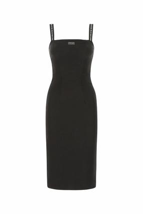 Versace Jeans Couture Logo Patch Sleeveless Dress