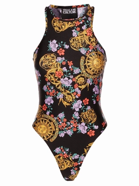 Versace Jeans Couture Logo Stamp Sleeveless Bodysuit