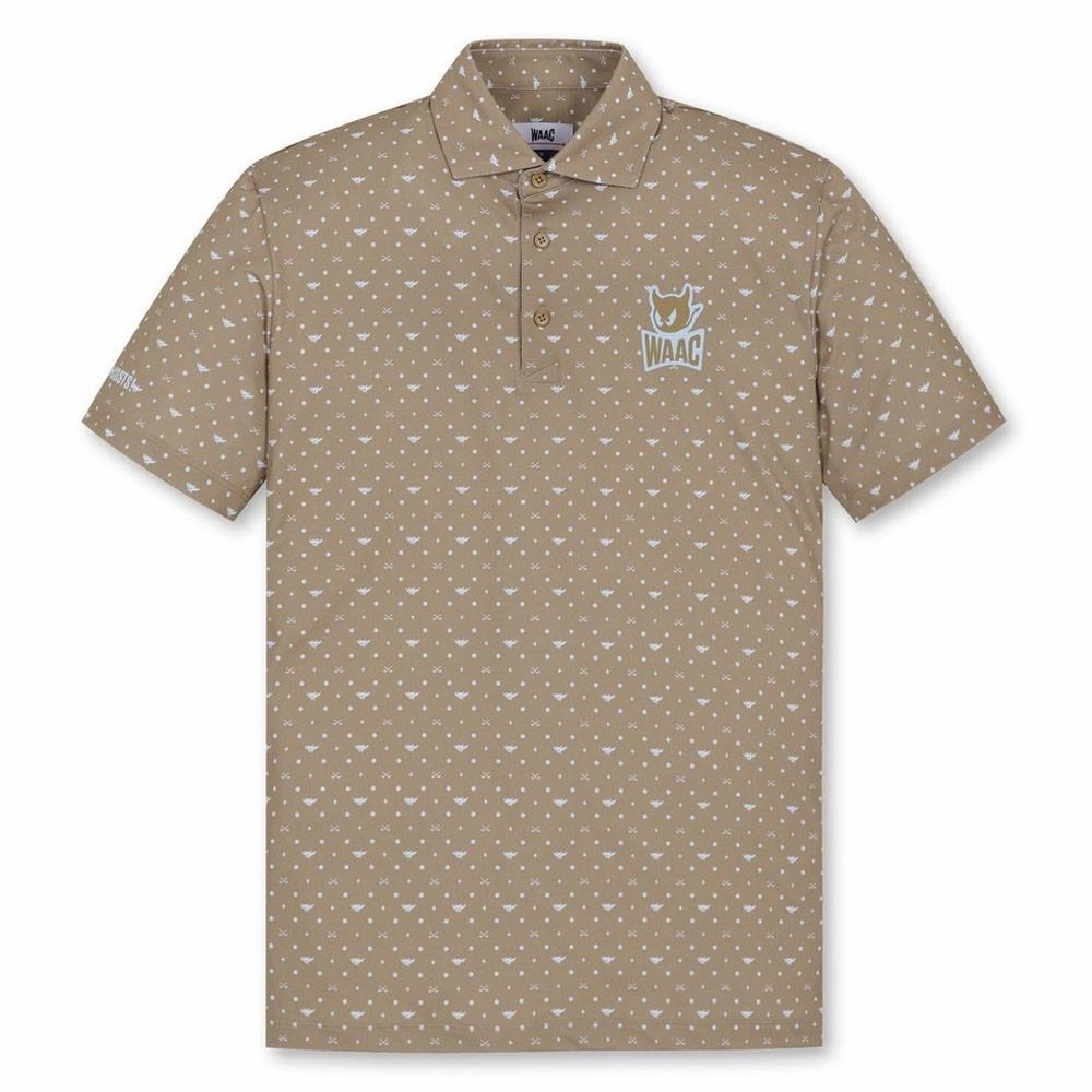 WAAC Flying WAACKY Dot Golf Polo Light Brown - FW24 Men