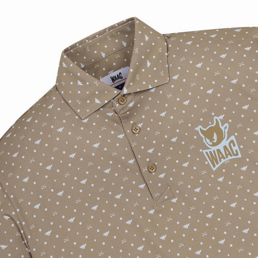 WAAC Flying WAACKY Dot Golf Polo Light Brown - FW24 Men