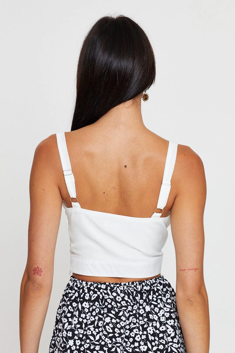 White Crop Top Sleeveless