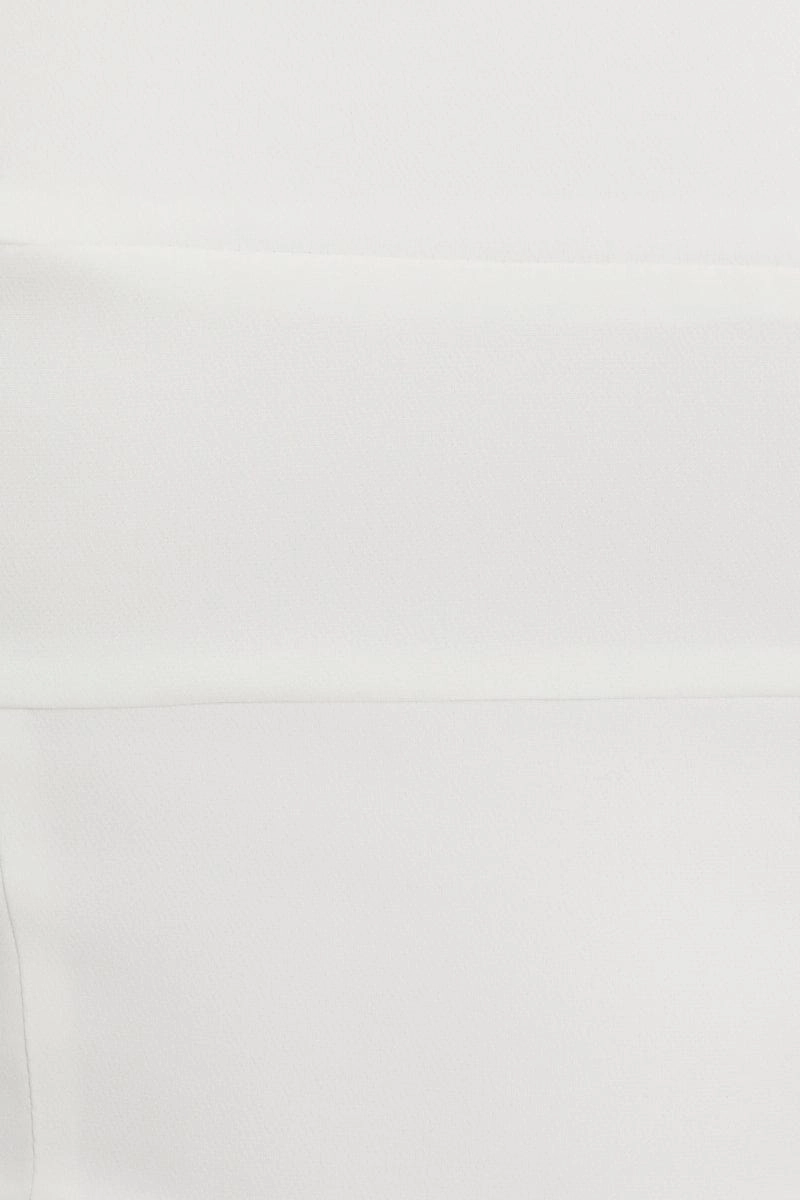 White Designer Panel Detail Crop Top
