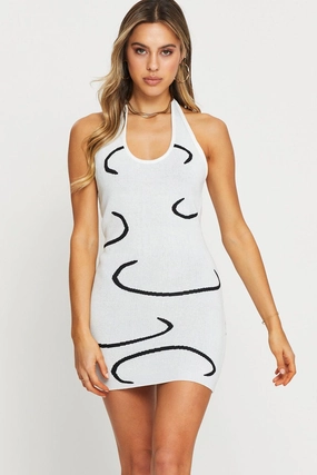 White Knit Dress Bodycon