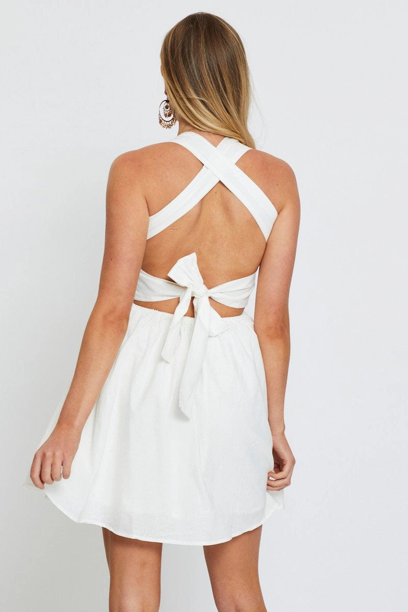 White Mini Dress Sleeveless